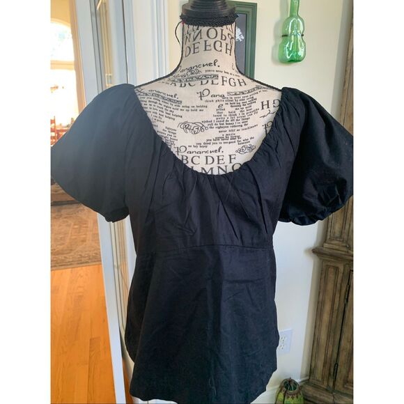 Puff-Sleeve Smocked Babydoll Blouse - Picture 8 of 8